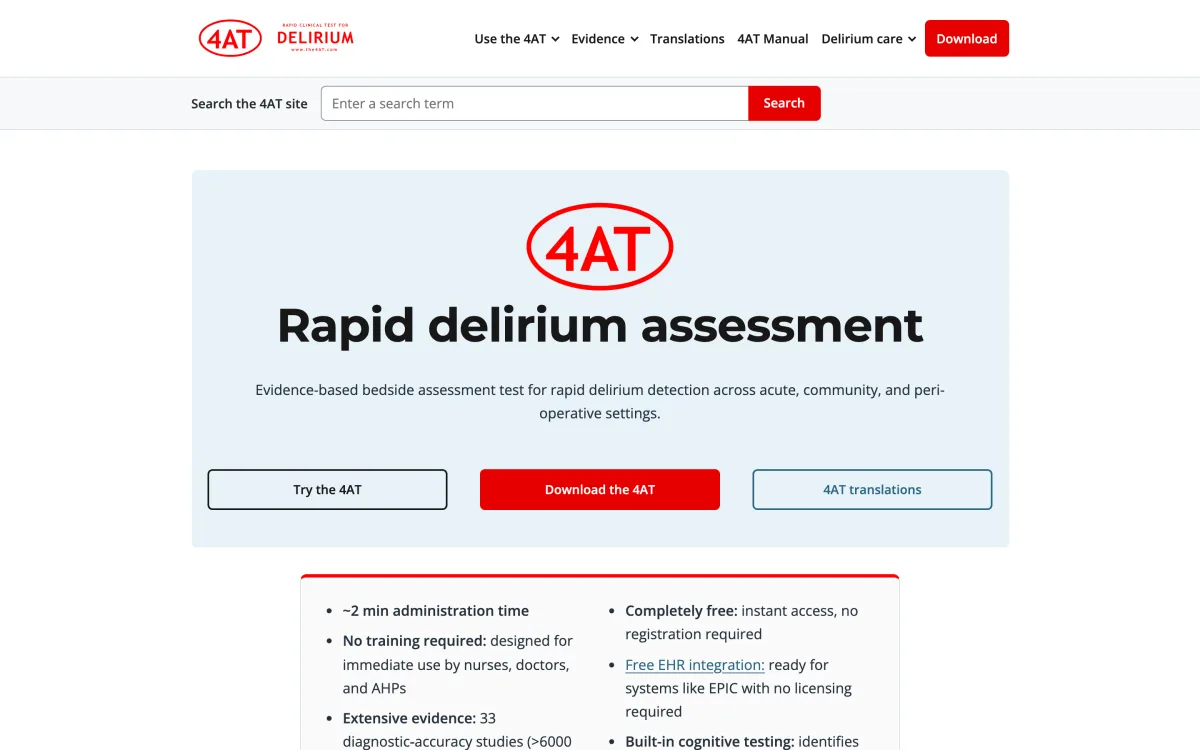 Landing page of The 4AT